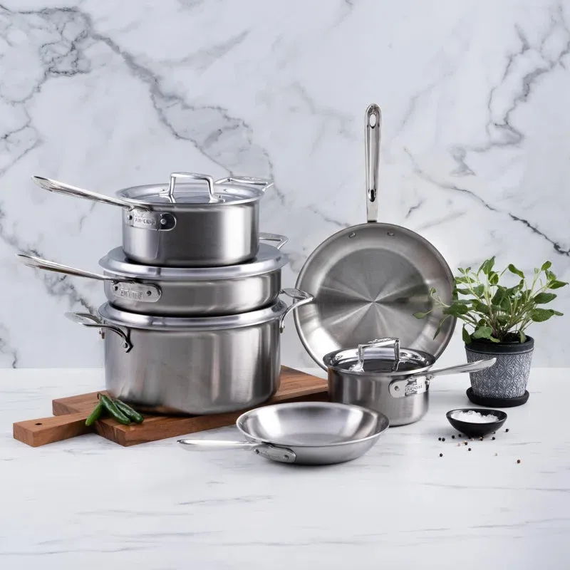 All-Clad D5 Stainless® Brushed 10 Piece Aluminum Cookware Set