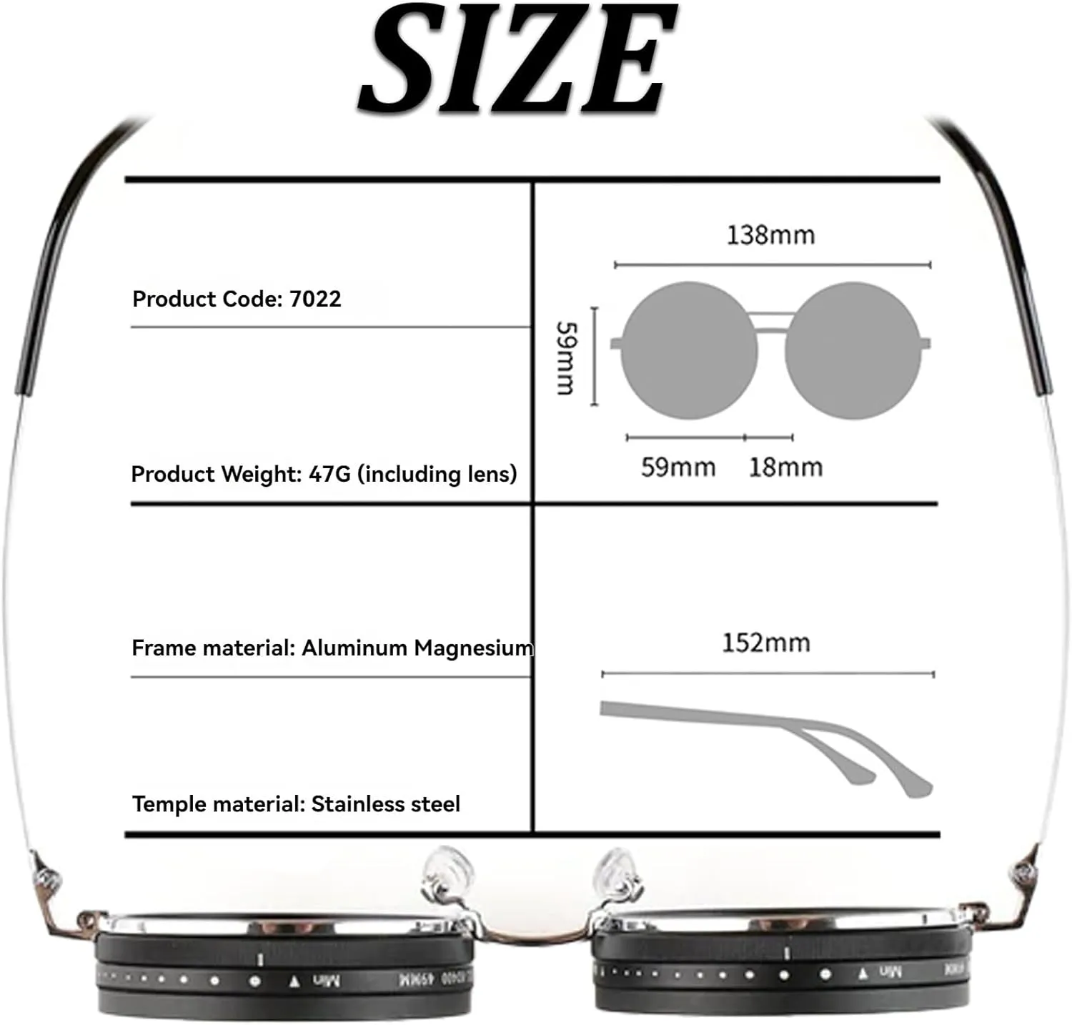 Allevio Adjustable ND Filter Sunglasses – Style Meets Precision Light Control, 1-9 Gears Rounded Polarized