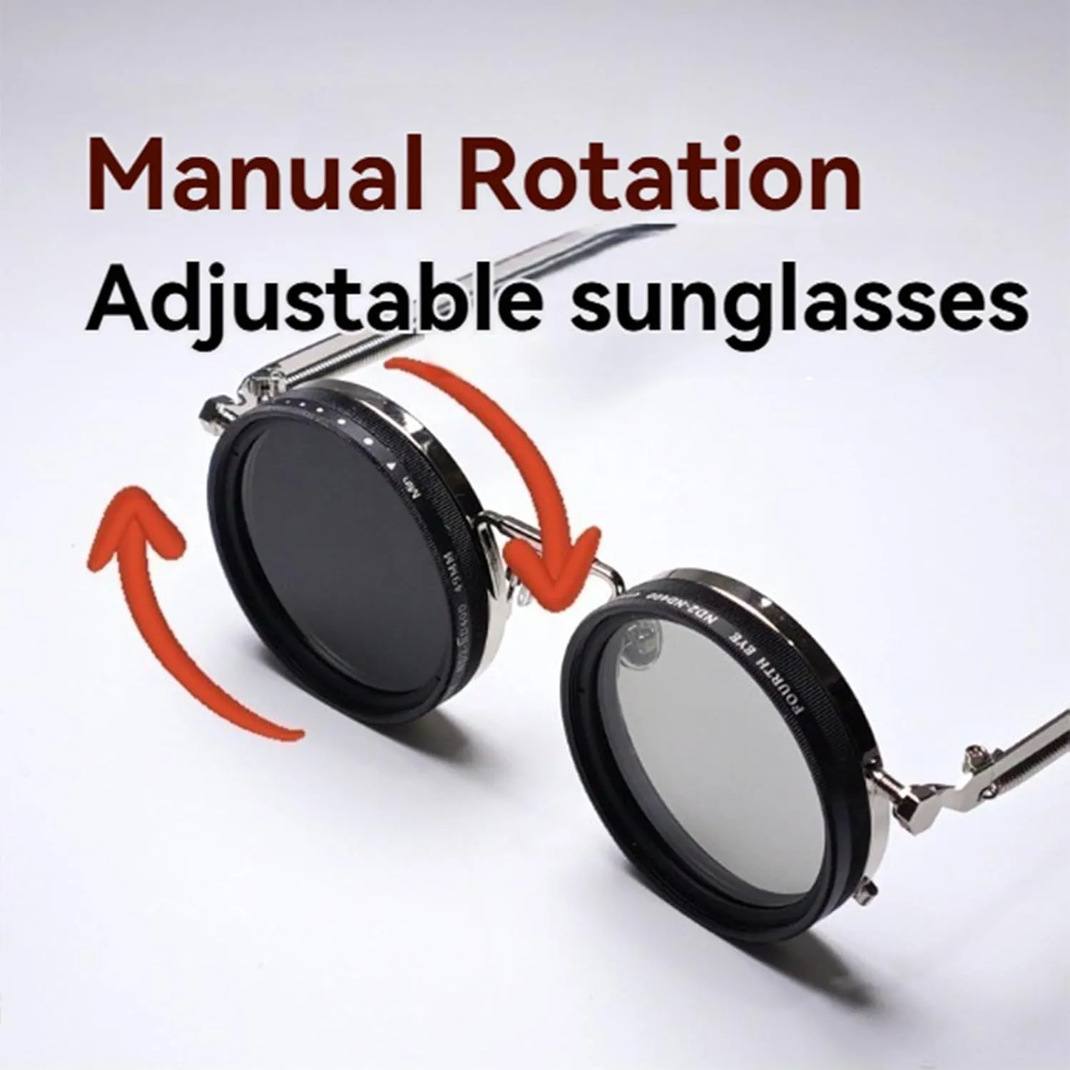 Allevio Adjustable ND Filter Sunglasses – Style Meets Precision Light Control, 1-9 Gears Rounded Polarized