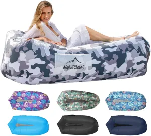 AlphaBeing Inflatable Lounger Air Sofa, Portable Inflatable Couch Mesh Hollow Air Hammock Anti Leakage Air Chair for Outdoor Camping Beach Traveling
