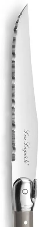 Amefa Lou Laguiole Tradition 24-Piece Vintage Taupe Stainless Steel Polypropylene Silverware Flatware Utensils Set - Silverware Set - Stainless Steel Flatware
