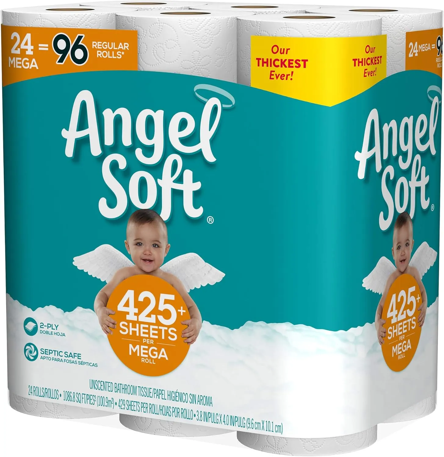 Angel Soft Mega Rolls, 24 Count