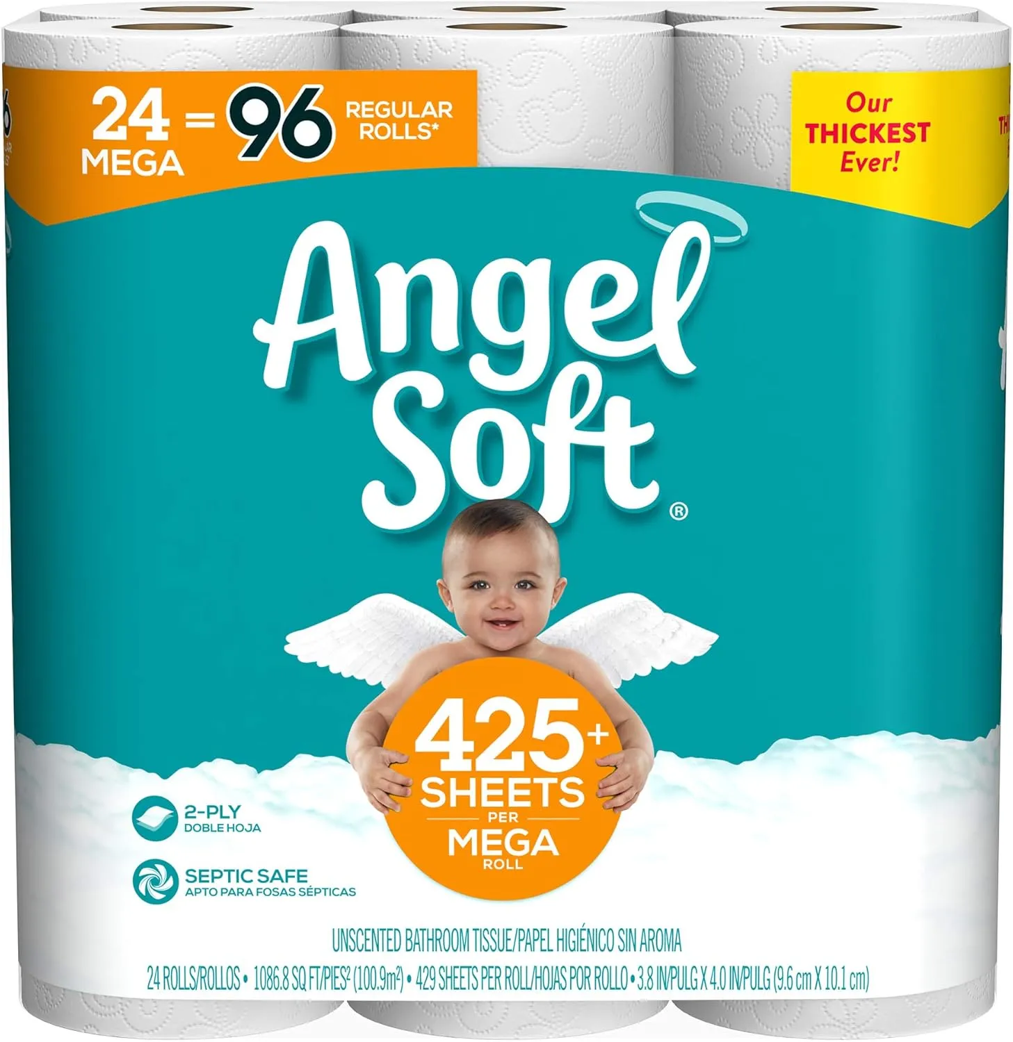 Angel Soft Mega Rolls, 24 Count
