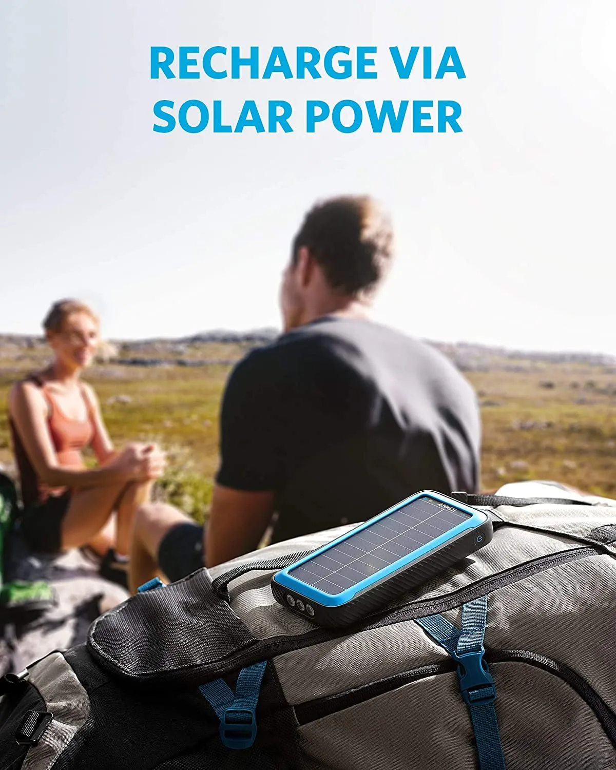Anker PowerCore Power Bank (A1650011) -20000mAh ,Solar With Dual-Ports,USB-C