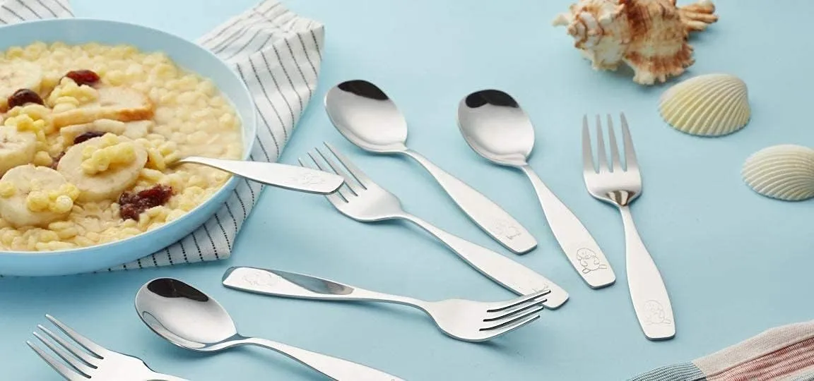 ANNOVA Kids Silverware 18 Pieces Children's Safe Flatware Set - Children Forks, Children Tablespoons, Toddler Utensils, Metal Cutlery Set for LunchBox (Stainless Steel, 18 Forks & Spoons)