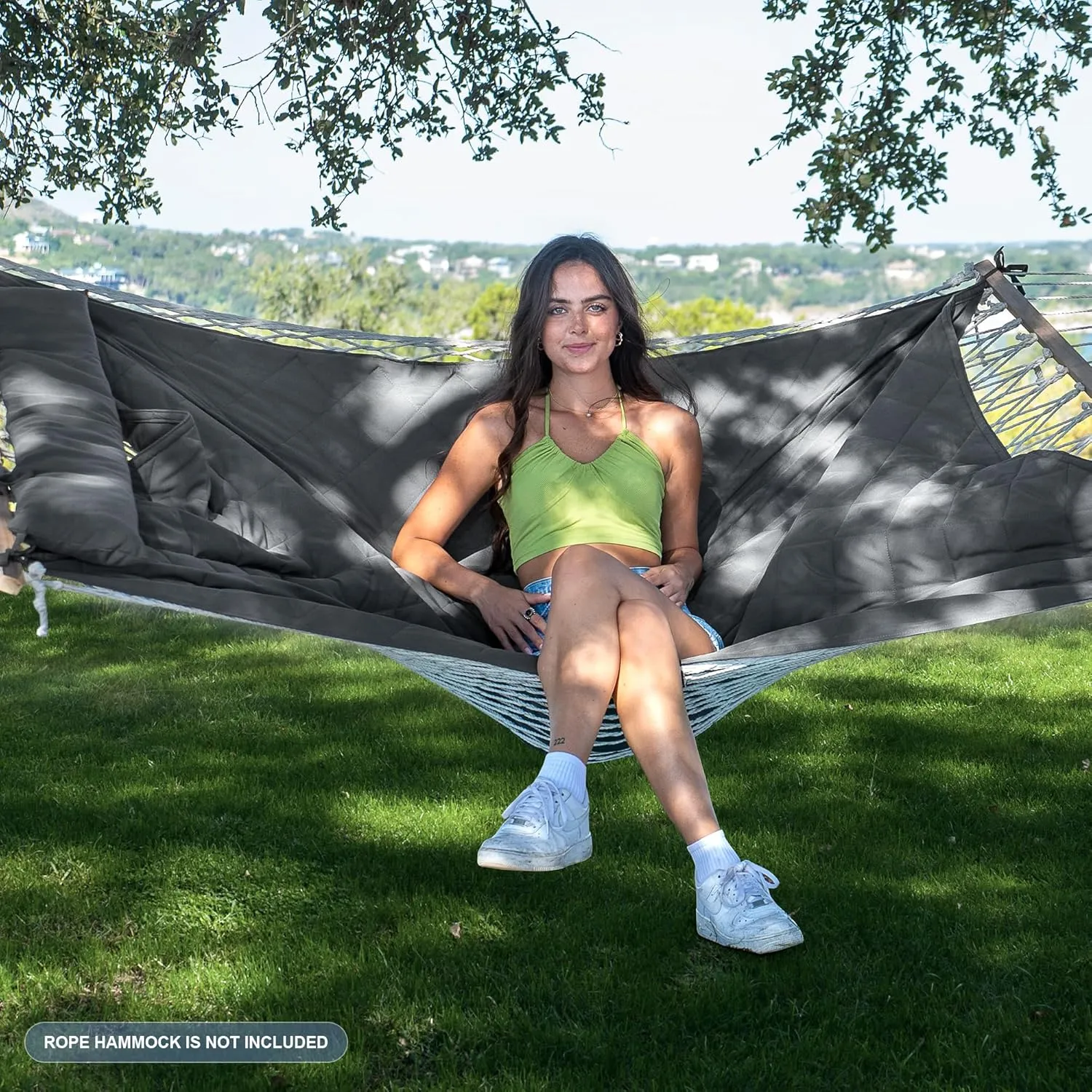 ANOW Portable Hammock Pad with Hammock Pillow, Replacement Hammock Pad, Grey