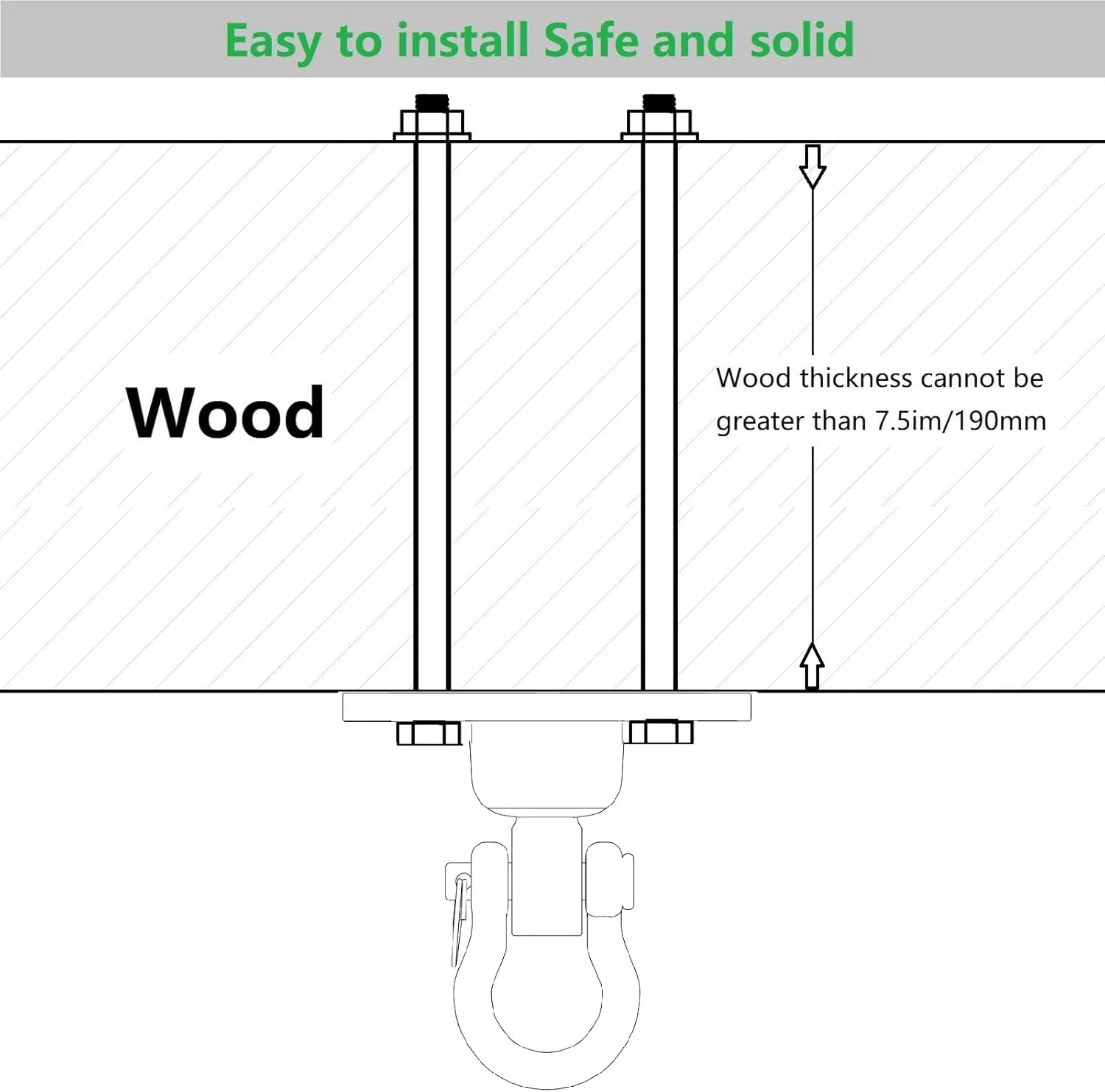 Antirust Swing Hanger Heavy Duty 360° 180°Rotation 1500LB Capacity Wood Playground Yoga Hammock Chair, Rope sandbag Porch Swing