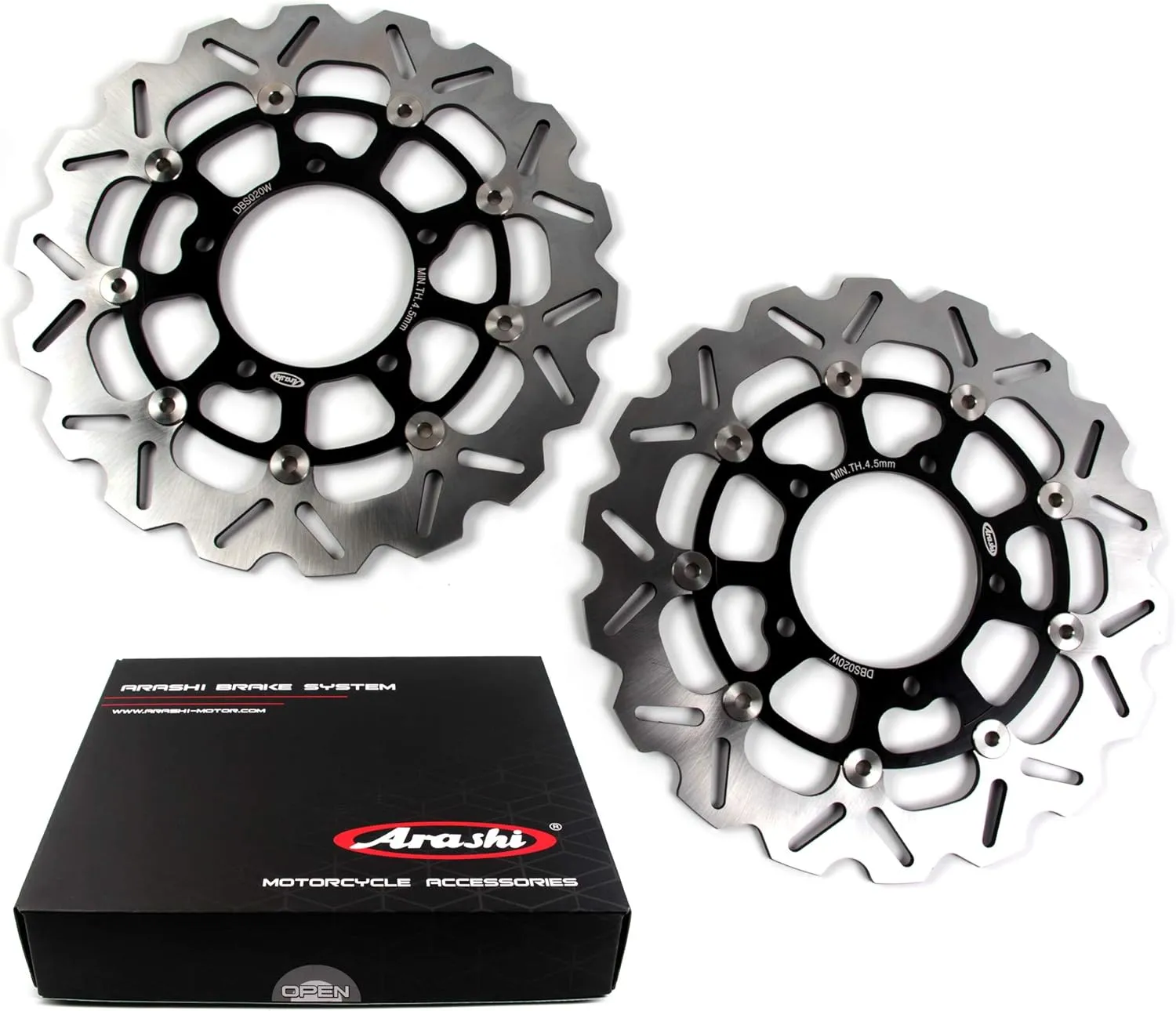 Arashi Front Brake Disc Rotors for Suzuki GSXR 600 750 2006-2007 / GSXR 1000 2005-2008 / VZR1800N BOULEVARD M109R 2006-2015 / VZR 1800 BOULEVARD M109R 2017 Motorcycle Replacement Accessories Black