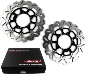 Arashi Front Brake Disc Rotors for Suzuki GSXR 600 750 2006-2007 / GSXR 1000 2005-2008 / VZR1800N BOULEVARD M109R 2006-2015 / VZR 1800 BOULEVARD M109R 2017 Motorcycle Replacement Accessories Black