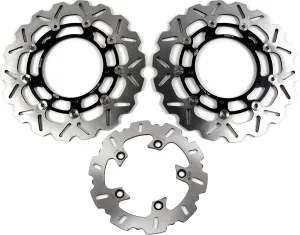Arashi Front Rear Brake Disc Rotors for Yamaha YZF R6 2005-2016 Motorcycle Replacement Accessories YZF-R6 2006 2007 2008 2009 2010 2011 2012 2013 2014 2015 Black YZF-R1