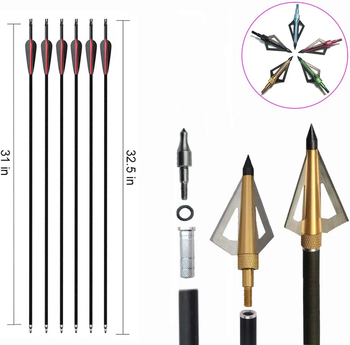 Archery 51" Takedown Recurve Bow and Arrows Set for Adults Metal Riser Longbow Kit Right Hand Straight Bow for Beginner Hunting Shooting Practice 30 40 50lb
