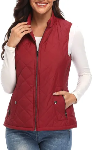 Argstar Women's Vest, Quilted Lightweight Zip Pockets Padded Gilet (XS-2XL)