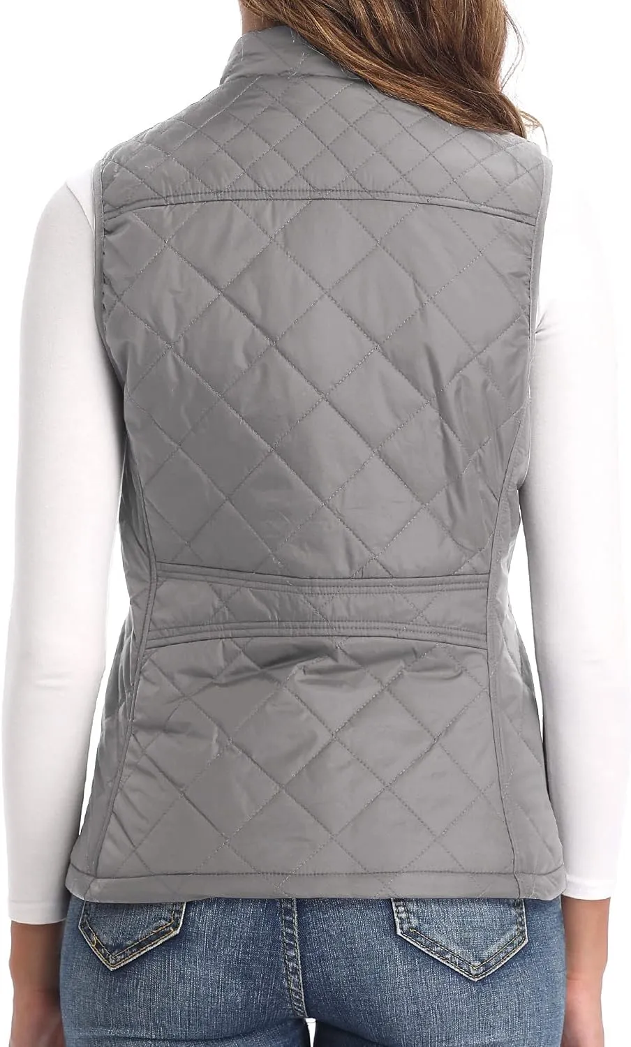 Argstar Women's Vest, Quilted Lightweight Zip Pockets Padded Gilet (XS-2XL)