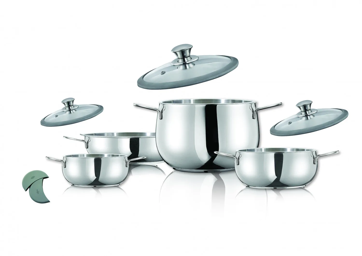 Arimi Bella 7-piece Italian Stainless Steel Cookware Set - Glass Lids|Arimi Bella Batterie De Cuisine Italienne En Acier Inoxydable 7 Pieces - Couvercle En Verre