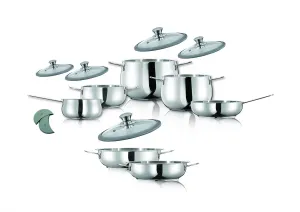 Arimi Luna 12-piece Italian Stainless Steel Cookware Set - Glass Lids|Arimi Luna Batterie De Cuisine Italienne En Acier Inoxydable 12 Pieces - Couvercle En Verre