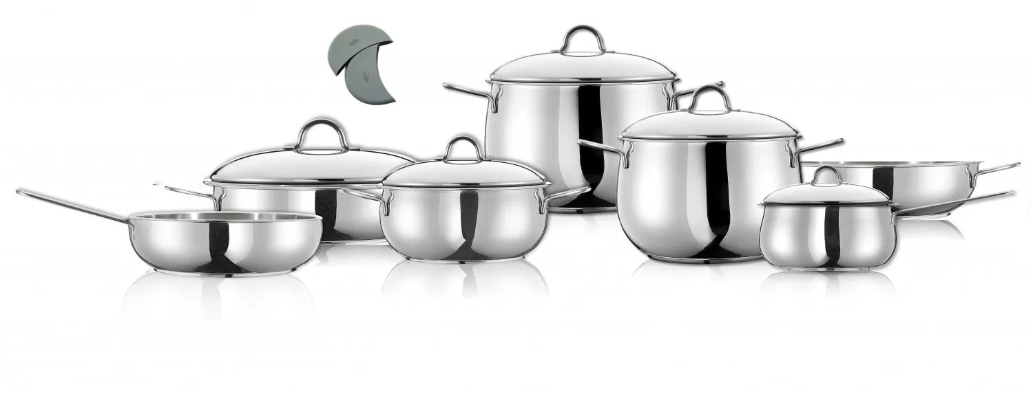 Arimi Luna 12-piece Italian Stainless Steel Cookware Set|Arimi Luna Batterie De Cuisine Italienne En Acier Inoxydable 12 Pieces