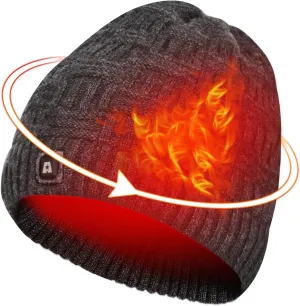 ARRIS Battery Heated Hats for Men Women, Unisex Rechargeable Winter Hat Warm Outdoor Sports Heated Beanie Cap