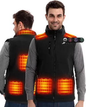 ARRIS Heated Mens Vest with Battery Pack 7.4V, Size Adjustbale Fleece Heated Vest with Shoulder Heat, Hand Warmer for Winter Hunting Skiing, Unisex