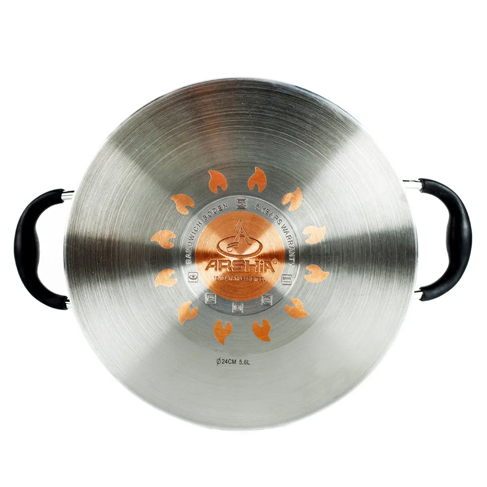 Arshia Stainless Steel Casserole 18cm
