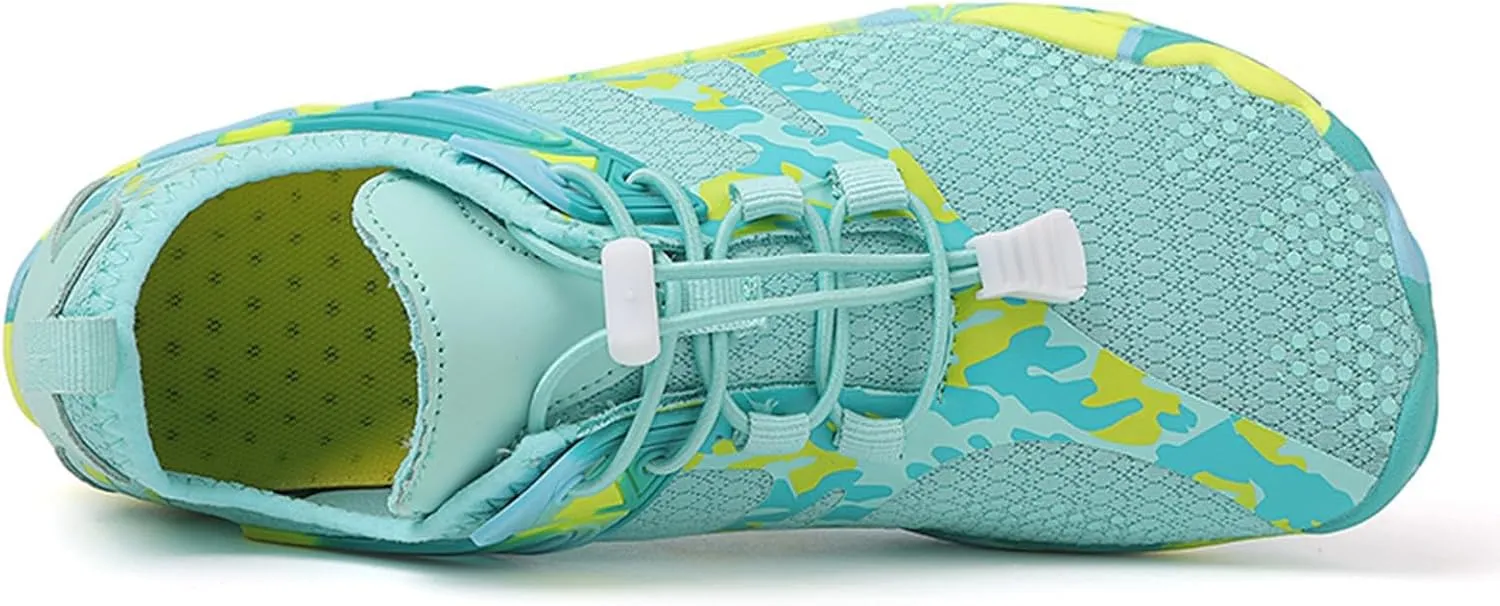 Athletic Hiking Water Shoes Womens Mens Quick Dry Barefoot for Beach Walking Kayaking Surfing Training Aqua Shoes with Comfy Cushion Sole Summer Wading Shoe with Adjustable Lace for Men Women