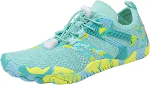 Athletic Hiking Water Shoes Womens Mens Quick Dry Barefoot for Beach Walking Kayaking Surfing Training Aqua Shoes with Comfy Cushion Sole Summer Wading Shoe with Adjustable Lace for Men Women