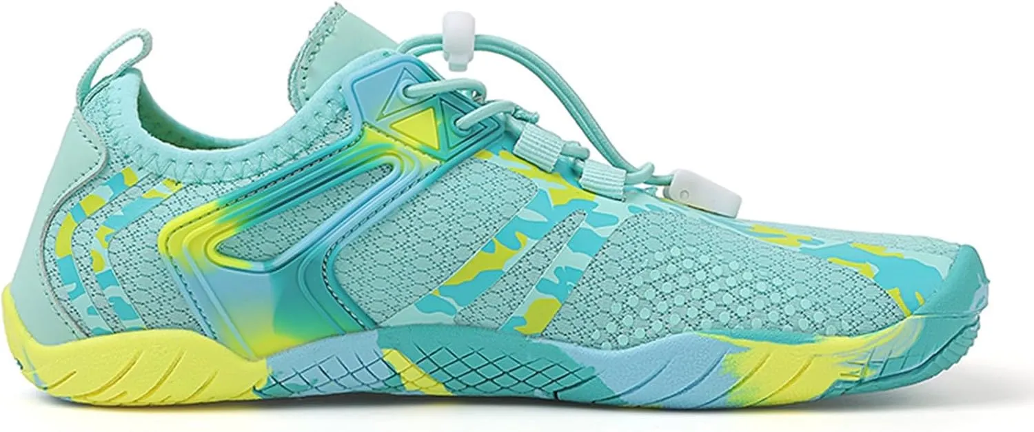 Athletic Hiking Water Shoes Womens Mens Quick Dry Barefoot for Beach Walking Kayaking Surfing Training Aqua Shoes with Comfy Cushion Sole Summer Wading Shoe with Adjustable Lace for Men Women