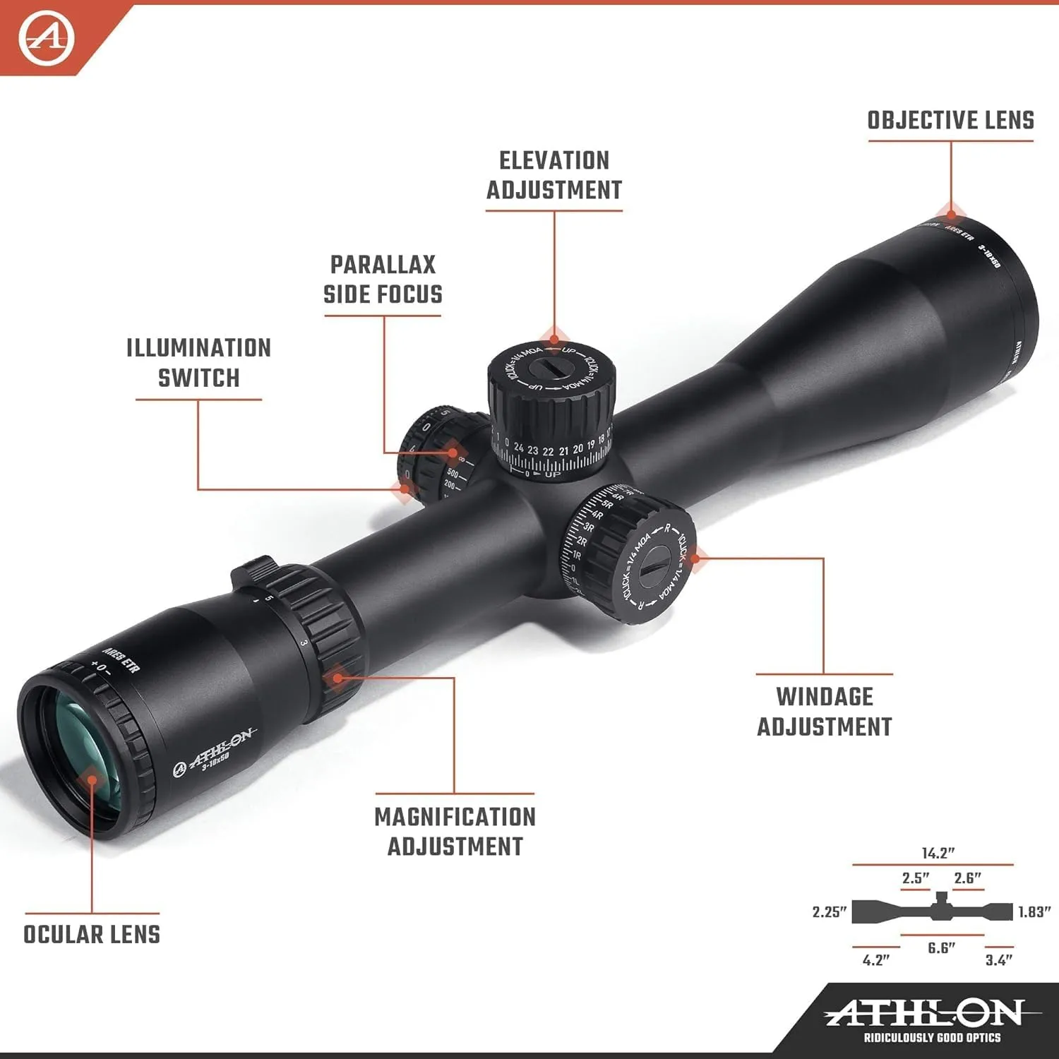 Athlon Optics Ares ETR 3-18x50 FFP Rifle scopes