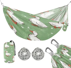 ATTX Cute Ducks Camping Hammock - Lightweight & Portable Hammocks, Heavy Duty 330lbs Capacity for Indoor, Hiking, Backpacking, Travel, Backyard, Beach#459