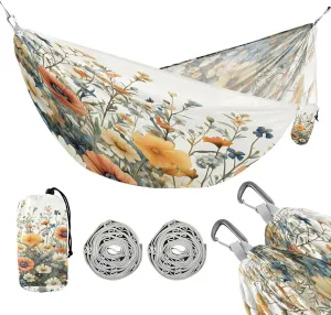 ATTX Pastel Flowers Camping Hammock - Lightweight & Portable Hammocks, Heavy Duty 330lbs Capacity for Indoor, Hiking, Backpacking, Travel, Backyard, Beach#32