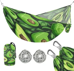ATTX Small Avocado Slices Camping Hammock - Lightweight & Portable Hammocks, Heavy Duty 330lbs Capacity for Indoor, Hiking, Backpacking, Travel, Backyard, Beach#378