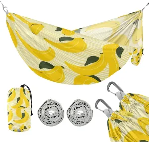 ATTX Yellow Bananas Camping Hammock - Lightweight & Portable Hammocks, Heavy Duty 330lbs Capacity for Indoor, Hiking, Backpacking, Travel, Backyard, Beach#392