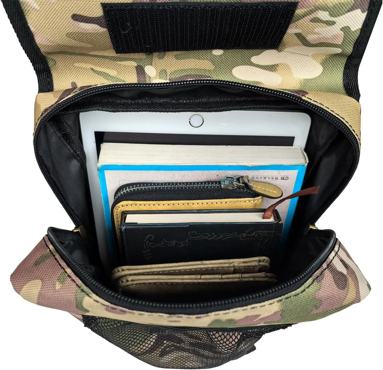ATV Tank Bag Saddle Bag Waterproof Motorcycle Bag Compatible with Snowmobile Sportsman Scrambler FourTrax Grizzly UTV Hanging Storage Bag Camo Brown