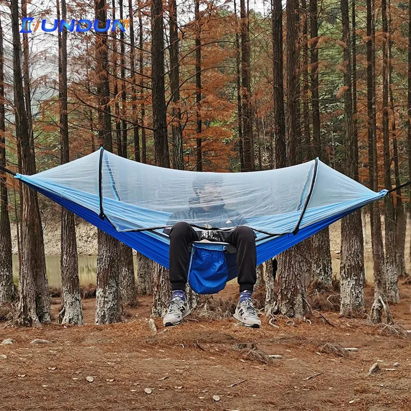 Automatic Quick-Opening Mosquito Net Hammock - Anti-Rollover Nylon Rocking Chair for Outdoor Camping, 260x140cm