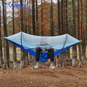 Automatic Quick-Opening Mosquito Net Hammock - Anti-Rollover Nylon Rocking Chair for Outdoor Camping, 260x140cm