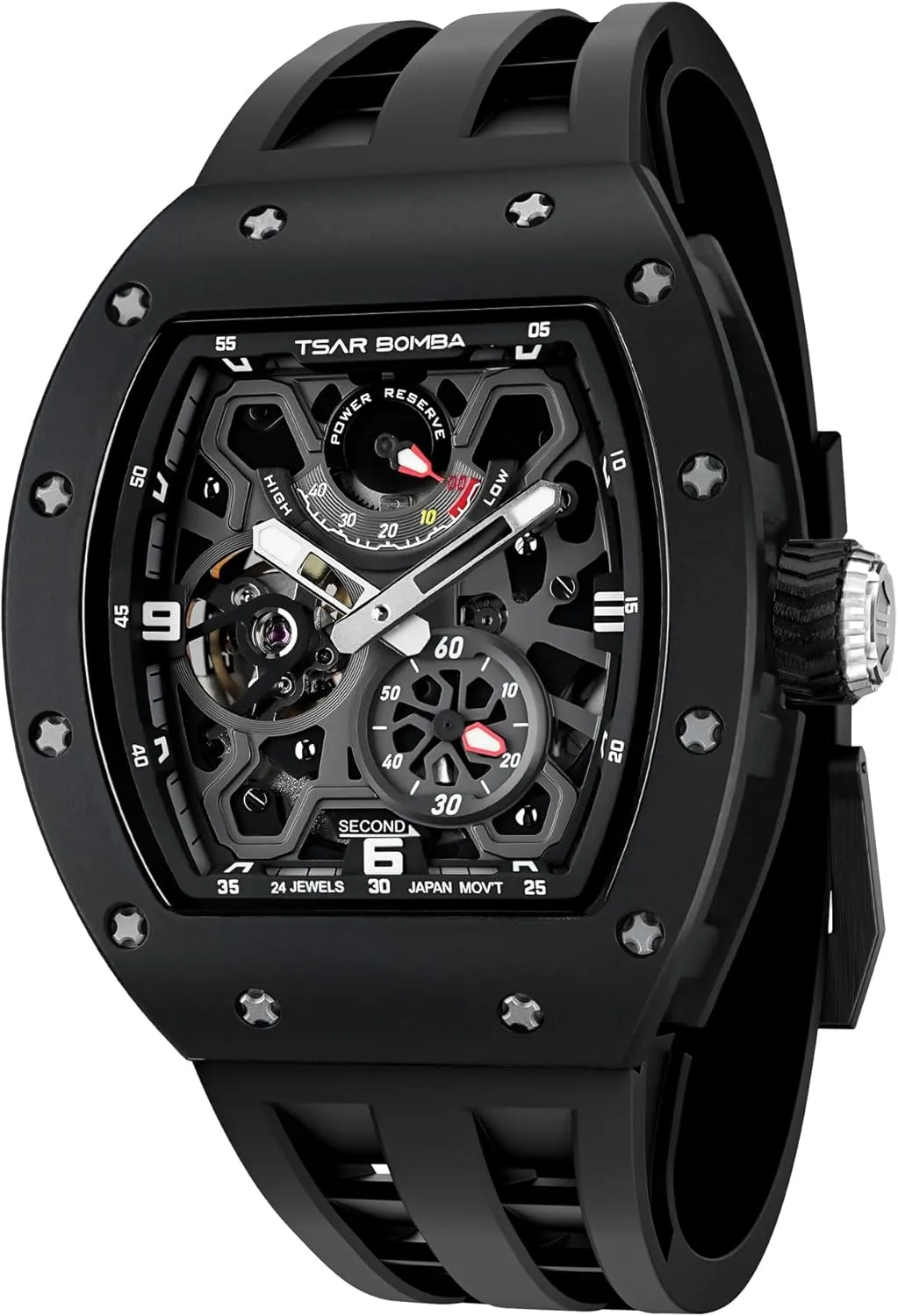 Automatic Watch for Men Mechanical Skeleton Watch, 50M Waterproof Power Reserve Mens Watches Unique Gifts for Men