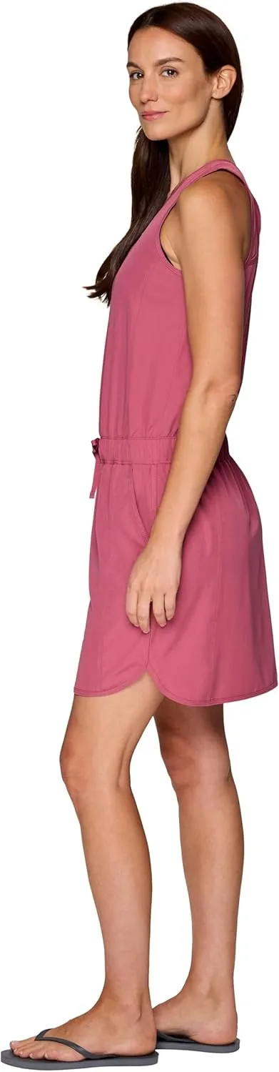 Avalanche Women's Tank Dress, Quick Drying Stretch Woven Hiking Beach Dress Tunic with Drawstring Waistband and Pockets