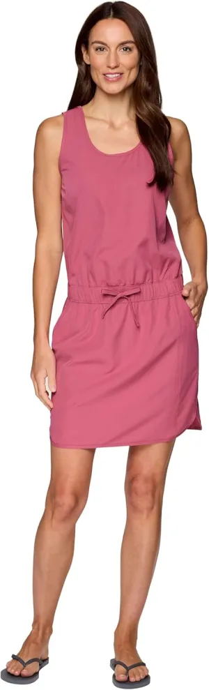 Avalanche Women's Tank Dress, Quick Drying Stretch Woven Hiking Beach Dress Tunic with Drawstring Waistband and Pockets