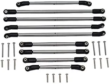 Axial 1/10 SCX10 III JT Gladiator (AXI03006) Upgrade Parts Stainless Steel Adjustable Tie Rod Turnbuckle Set - 9Pc Set