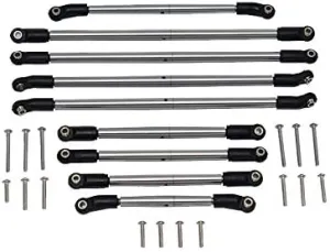 Axial 1/10 SCX10 III JT Gladiator (AXI03006) Upgrade Parts Stainless Steel Adjustable Tie Rod Turnbuckle Set - 9Pc Set