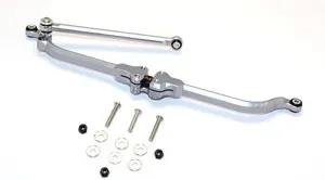 Axial SMT10 Grave Digger (AX90055) & MAX-D (AX90057) Upgrade Parts Aluminum Adjustable Steering Link - 2Pcs Set Gray Silver