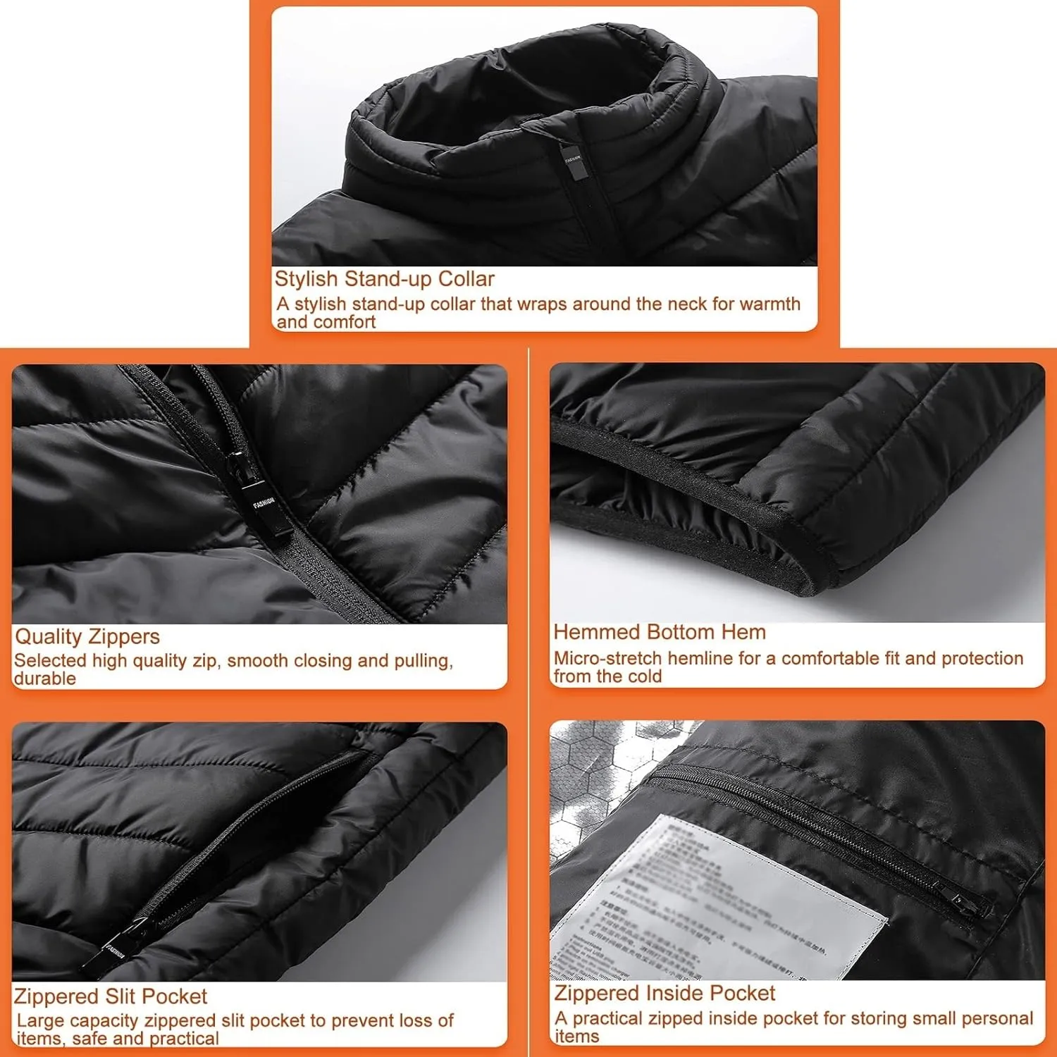 AYGJKIE Heated Vest Adjustable Temperature, Heated Gilet Independent Switches for Abdomen and Back(Battery Pack not)