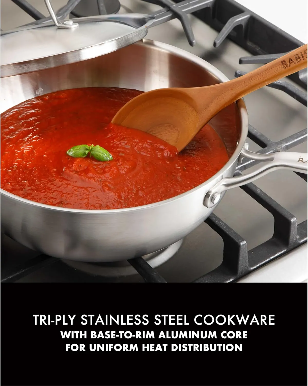 Babish 10 Piece Professional Tri Ply Non Toxic Pots and Pans Cookware Set