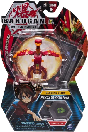 Bakugan Ultra, Pyrus Serpenteze, 3" Tall Collectible Transforming Creature, for Ages 6 & Up