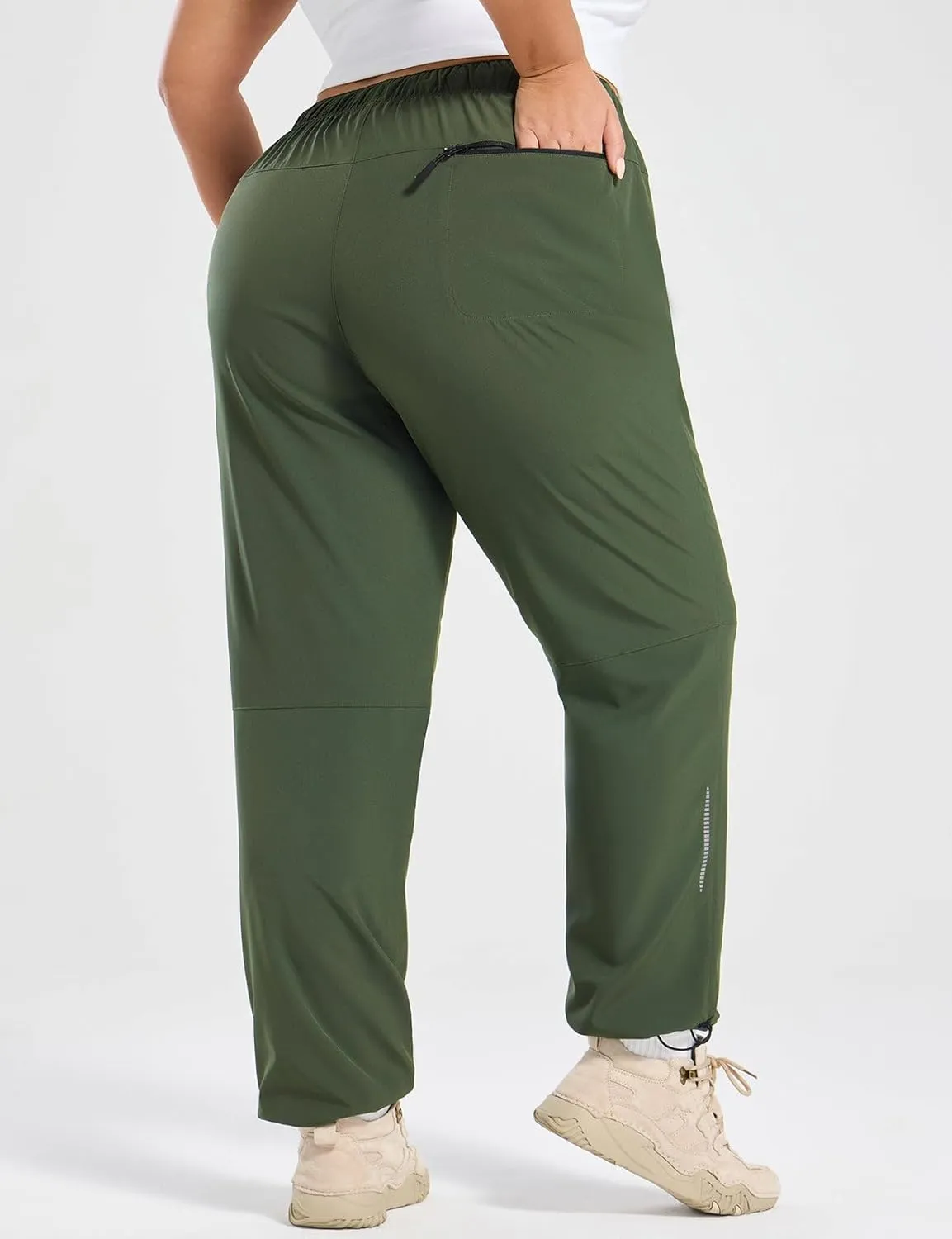baleaf Plus Size Pants for Women Hiking Cargo Water Resistant UPF 50  Cargo Joggers Zipper Pockets