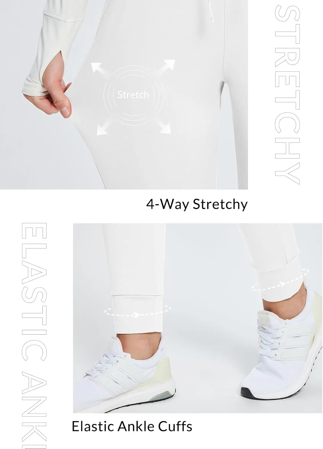 baleaf Women's Fleece Lined Pants Water-Resistant Sweatpants Winter Thermal Ski Hiking Running Joggers