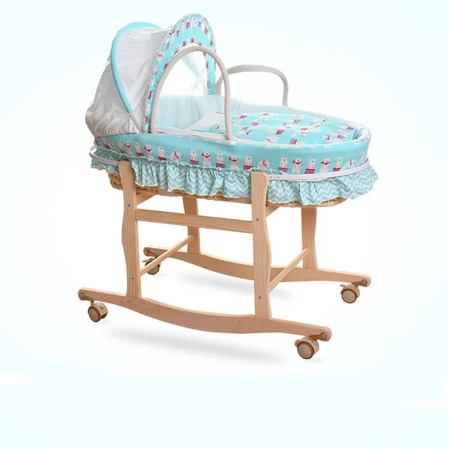 Bassinet Straw Futuristic Bed Baby Knitting Hand Portable Natural Reliable shipping Crib