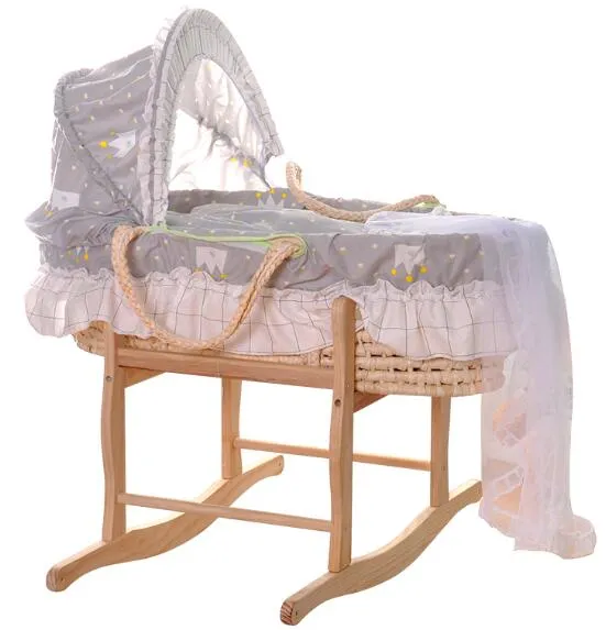 Bassinet Straw Futuristic Bed Baby Knitting Hand Portable Natural Reliable shipping Crib