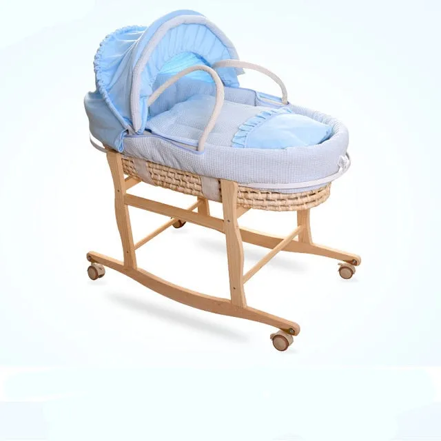 Bassinet Straw Futuristic Bed Baby Knitting Hand Portable Natural Reliable shipping Crib