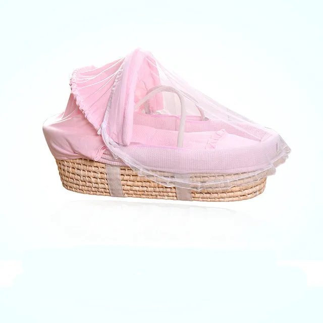 Bassinet Straw Futuristic Bed Baby Knitting Hand Portable Natural Reliable shipping Crib