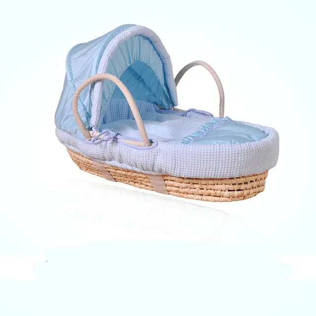 Bassinet Straw Futuristic Bed Baby Knitting Hand Portable Natural Reliable shipping Crib